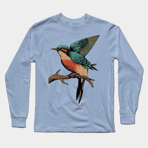 Everybirdy golder birds pattern Long Sleeve T-Shirt by Deartexclusive